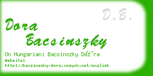 dora bacsinszky business card